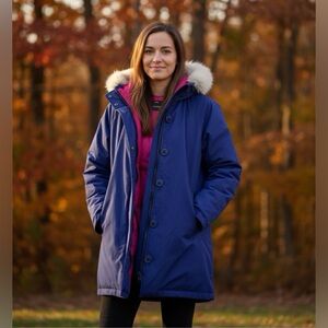 Mountaineer Winter parka. Ptp 24” length 33”feather Hooded, very warm